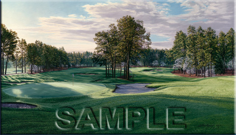 Pinehurst 16th & 17th golf course painting