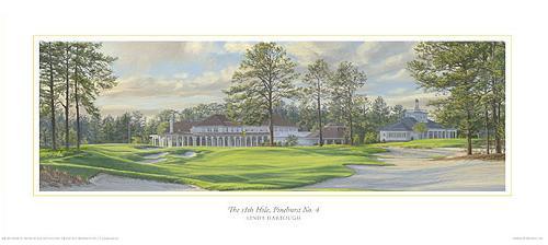 Pinehurst 18th Hole golf course painting