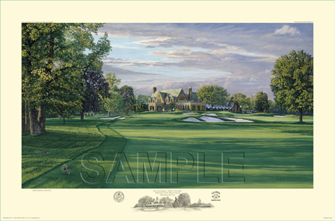 Winged Foot 9th Hole golf course painting