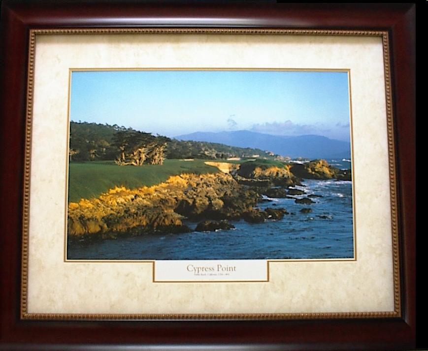 cypress point golf course mahogany frame opaque mat