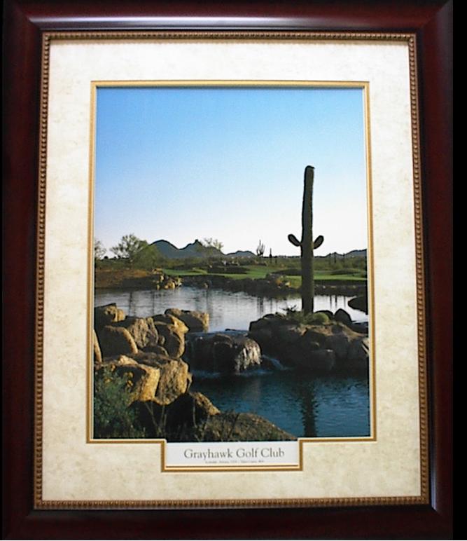 Grayhawk Golf Course Photo Mahogany Frame Opaque Mat