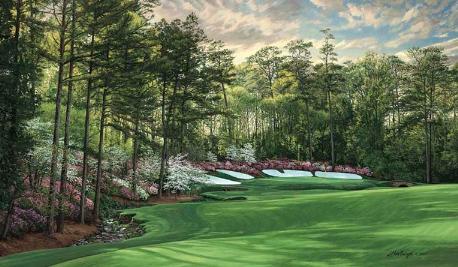 13th Hole Azalea golf course painting