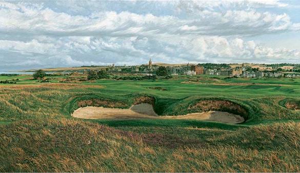 14th Hole St Andrews golf course painting