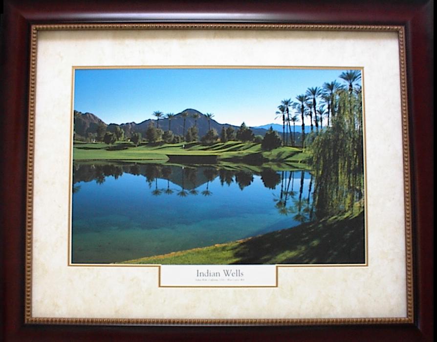 Indian Hills Golf Course Mahogany Frame Opaque Mat