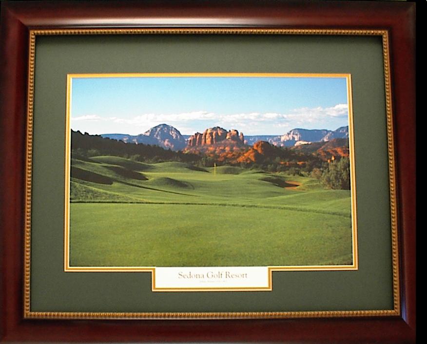 sedona golf course mahogany frame green mat