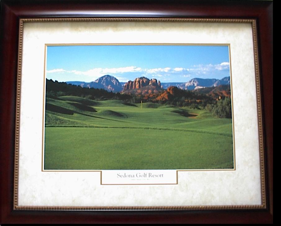 sedona golf course mahogany frame green mat